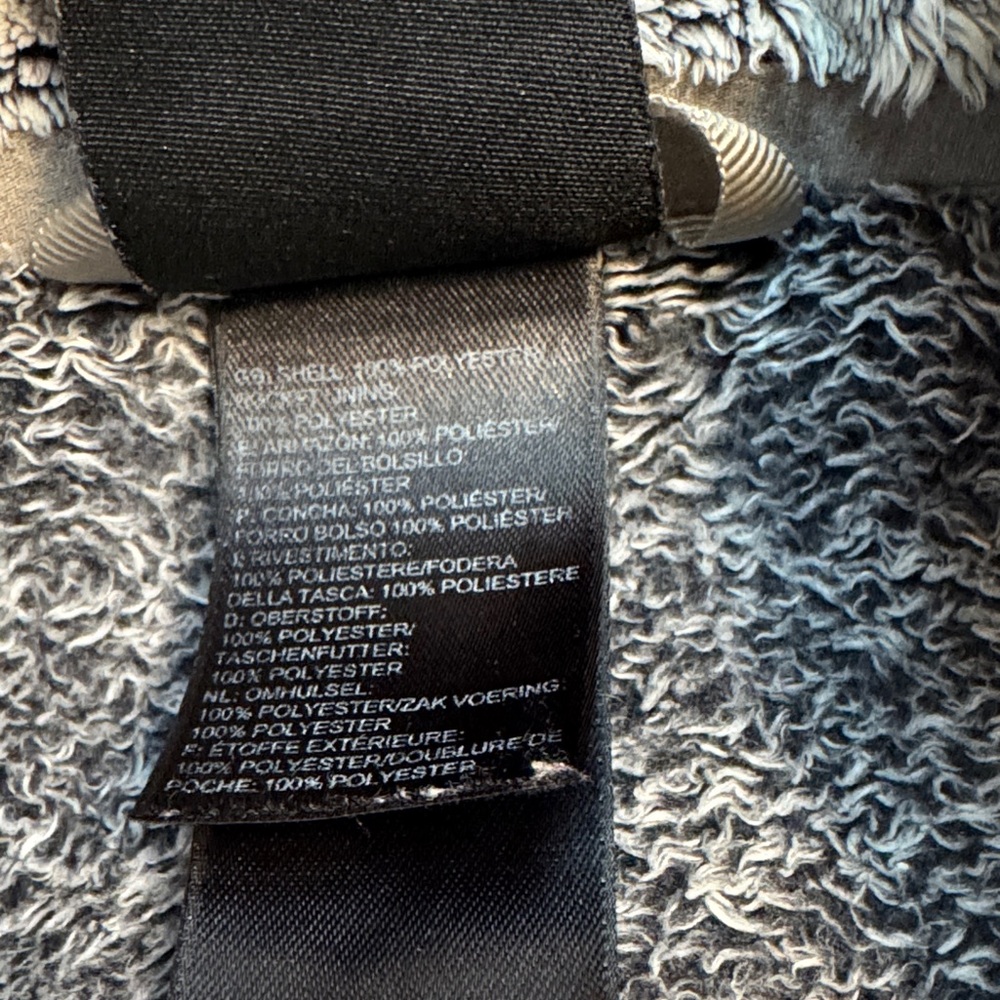 The North Face Girl XL (18) Gray Diamond Print Full Zip Fleece Jacket Soft Plush - Picture 6 of 6